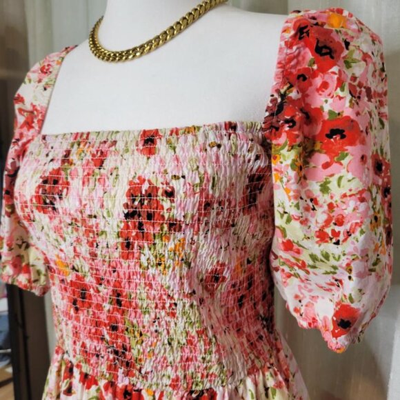 Puffy Sleeve Dress FLORAL - Picture 5 of 10